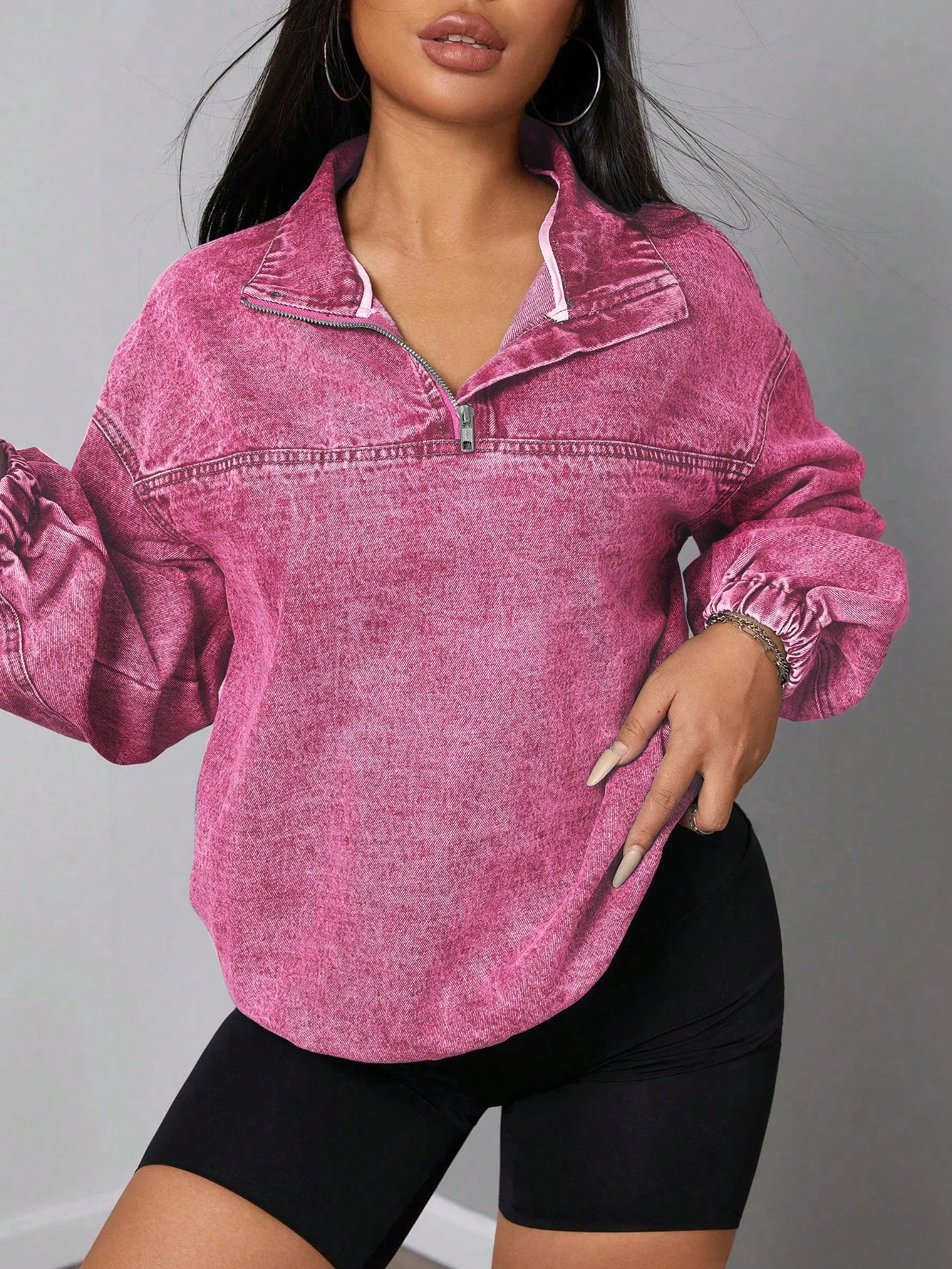 Women's Loose Fitting Pullover Casual Denim Jacket Shirt Autumn Trend 2026 Fashionable Clothing