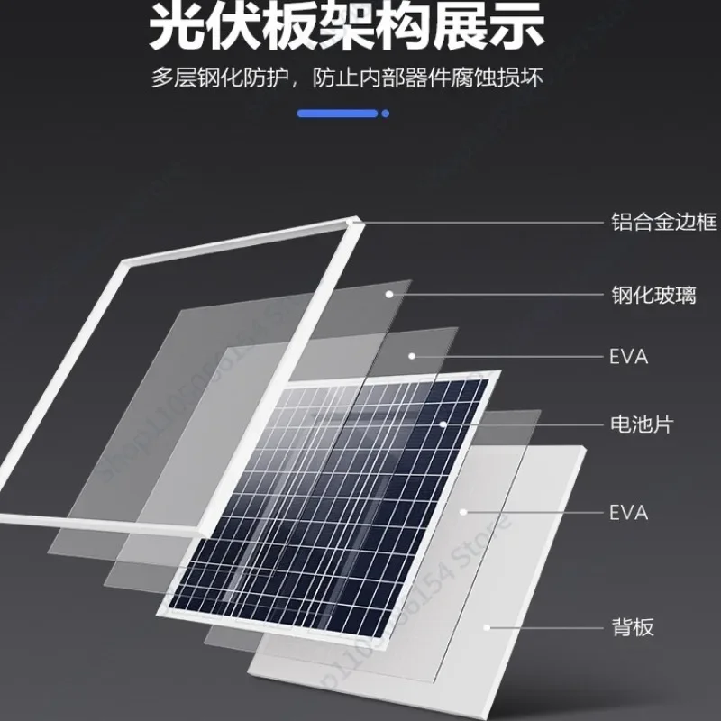 45 60 80W solar panel power system for security cameras, off-grid outdoor solar charging kit with adjustable stand