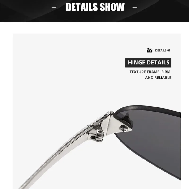 Time-Limited Promotion-Y2g Frameless Oval Metal Sunglasses Hot Girl Street Shooting XINGX Cat's Eye Fishbone Sunglasses image 2