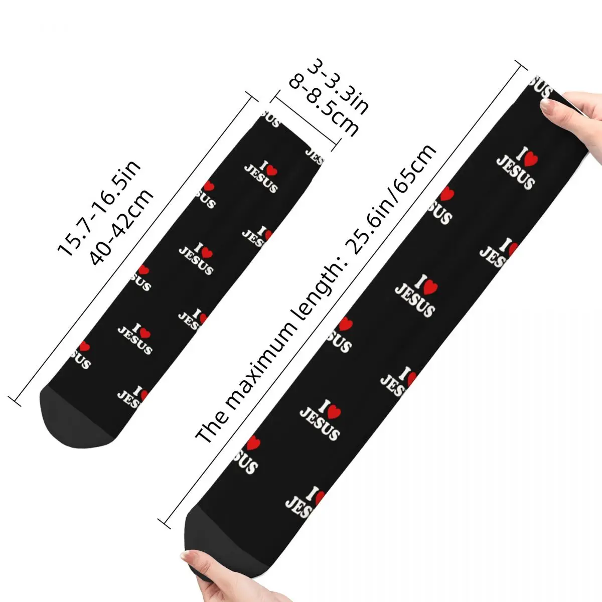 I Love Jesus Men Women Socks Windproof Novelty Spring Summer Autumn Winter Stockings Gift