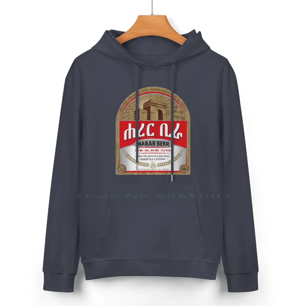 Harar Beer , Ethiopia Pure Cotton Hoodie Sweater 24 Colors Harar Beer Lager Habesha Ethiopian African 100% Cotton Hooded