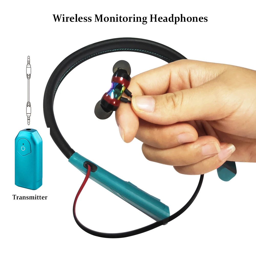 Neckband Wireless Headphones Monitoring for Live Sound Card Streaming Studio Podcast Noise Cancelling HiFi In-ear Buds Earphones