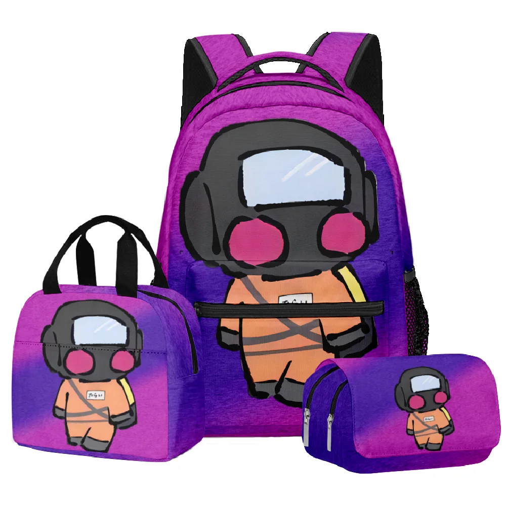 

Harajuku Novelty Cool New Lethal Company 3D Print 3pcs/Set Student School Bags Laptop Daypack Backpack Lunch bag Pencil Case