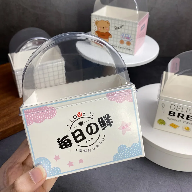 

50Sets Cardboard Sandwich Burger Packaging Boxes Baking Bread Container Wedding Party Carry Food Cake Packing Box