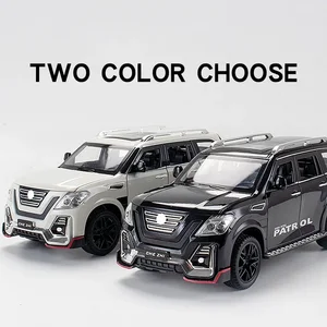 Nissan Patrol Offroad SUV Diecast Legierung Modellauto für Kinder, Sammelspielzeug, Eisenspielzeug, Klang und Licht, Jungenauto, C48, 1:24 10 Hauptverkaufskarren Eisen - №5