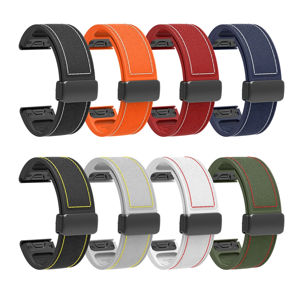 22mm 26mm Silicone Strap For Garmin fenix 5 5X 6 6X 7 7X 8 Band sports folding buckle watchband