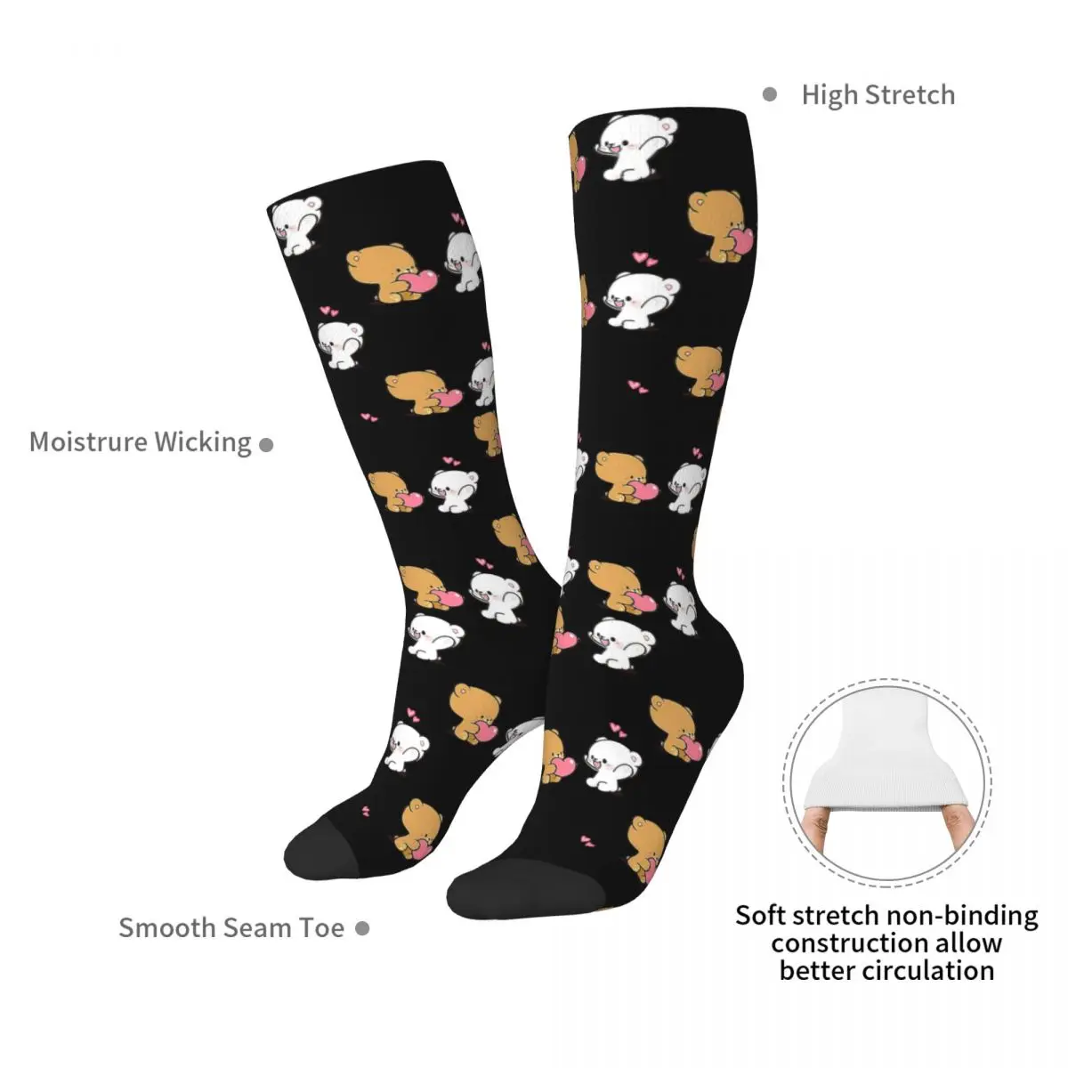 Cute Milk Mocha Socks Harajuku Super Soft Stockings All Season Long Socks Accessories for Man's Woman's Gifts