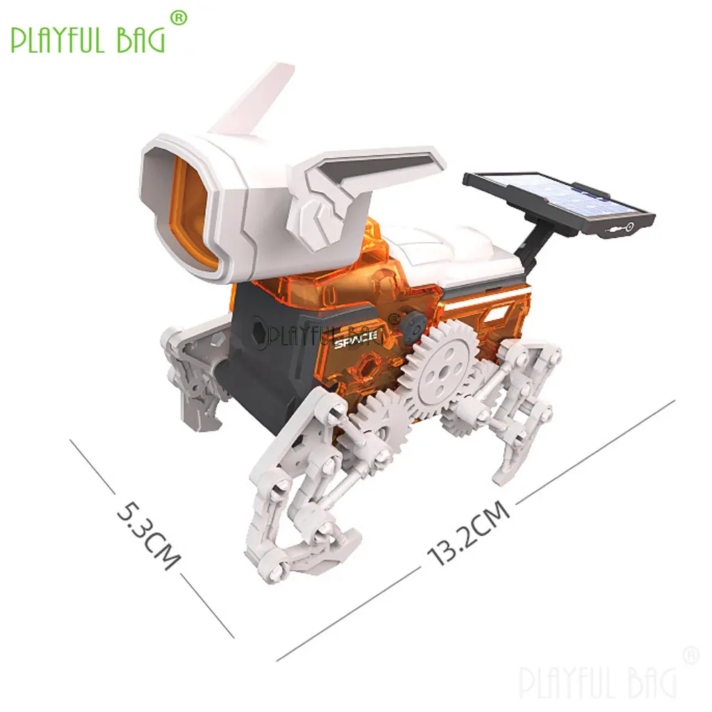 Kit de cachorro robótico movido a energia solar, veículo de exploração, montagem artesanal, brinquedo científico, engraçado, presentes de natal para crianças vg229