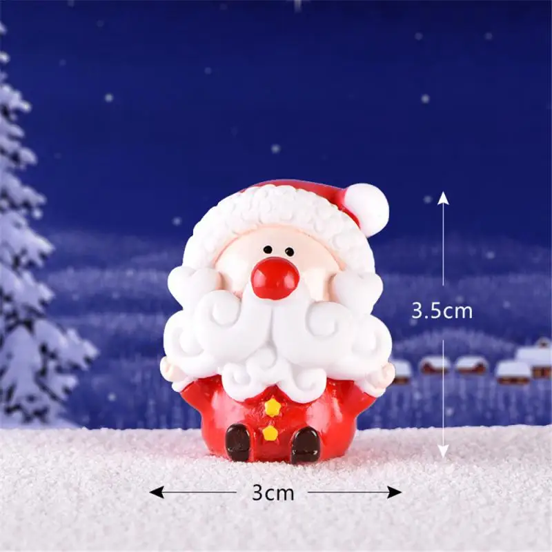 Christmas Santa Claus Sled Deer Tree Figurine Doll House Home Decor Miniature Fairy Garden Decoration Accessories Modern Statue