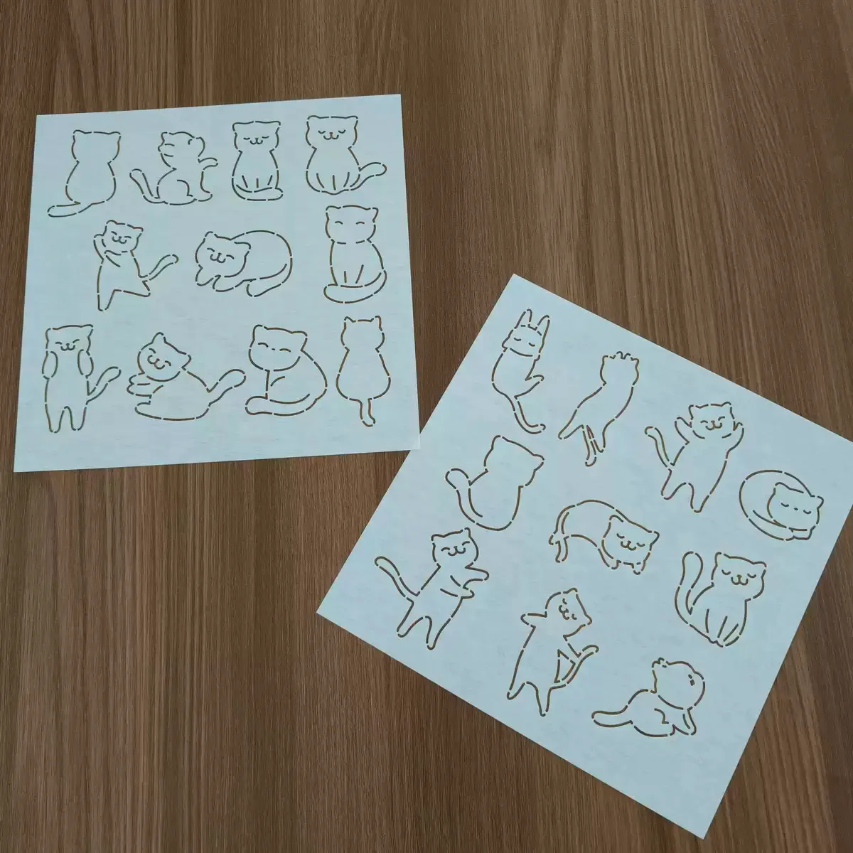 

Трафареты для милых кошек, трафареты для сашико, шаблоны для квилтинга, многоразовые традиционные узоры из ПЭТ для вышивки, инструмент для рисования ткани