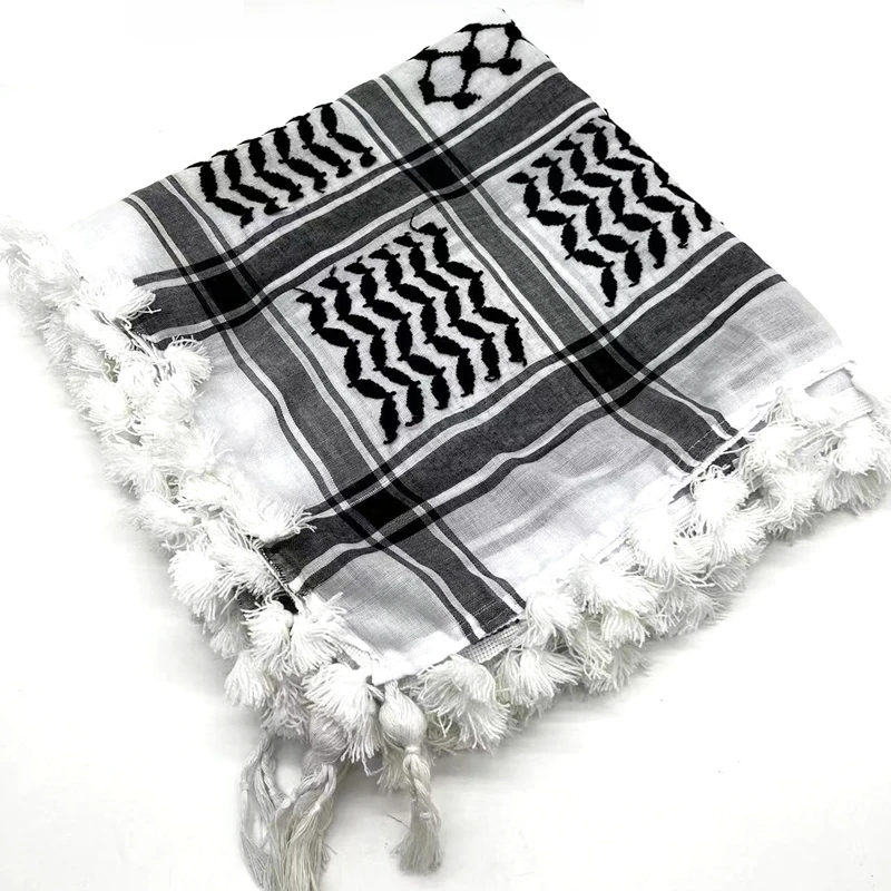 Qutdoor activities tourism camping knittedtassel scarf Arab Shemagh Keffiyeh scarfCSscarf desert hiking bandanas masculina