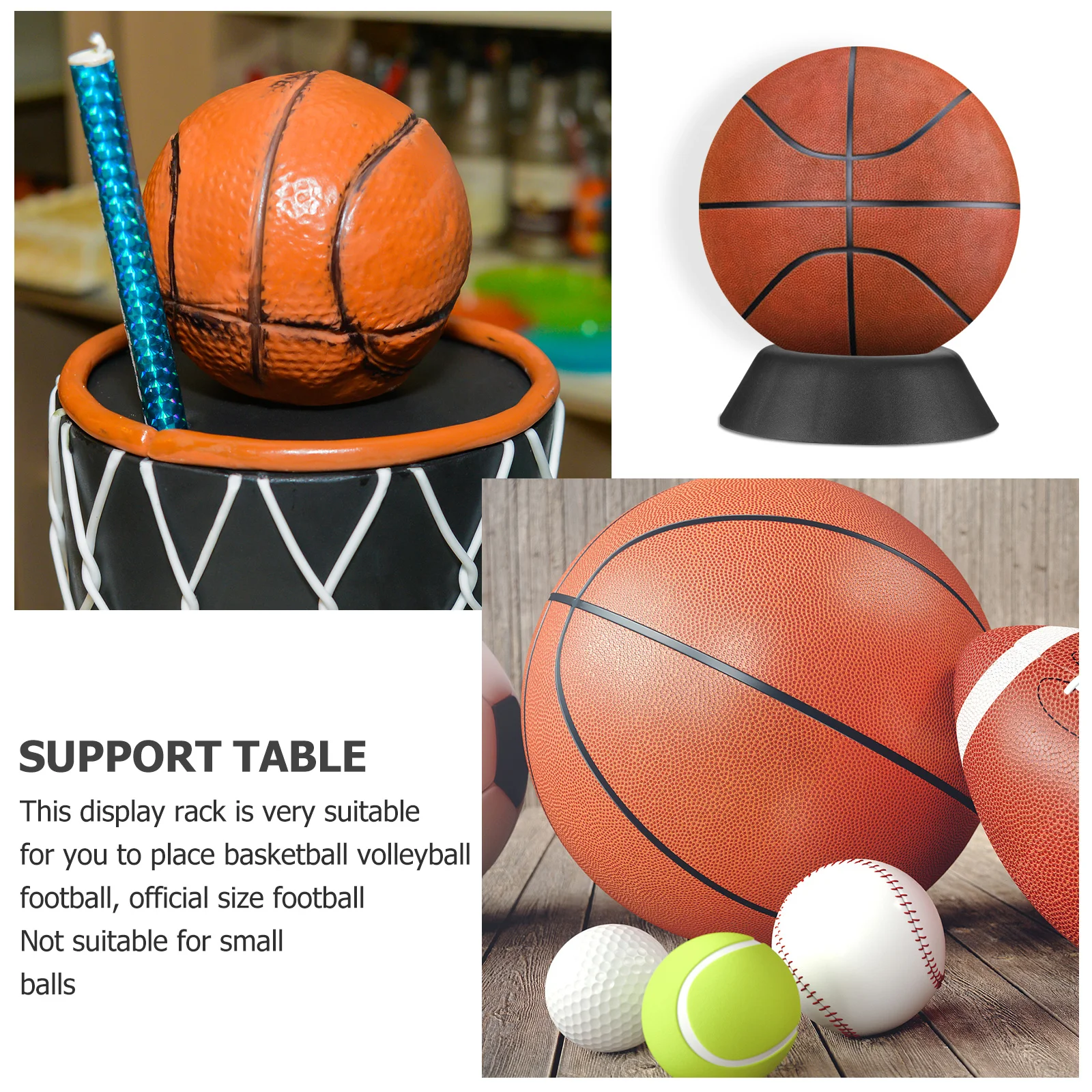 Suporte de exibição de basquete suporte de basquete memorabilia durável rack de bola uso interno suporte de bola de futebol base de exibição de futebol