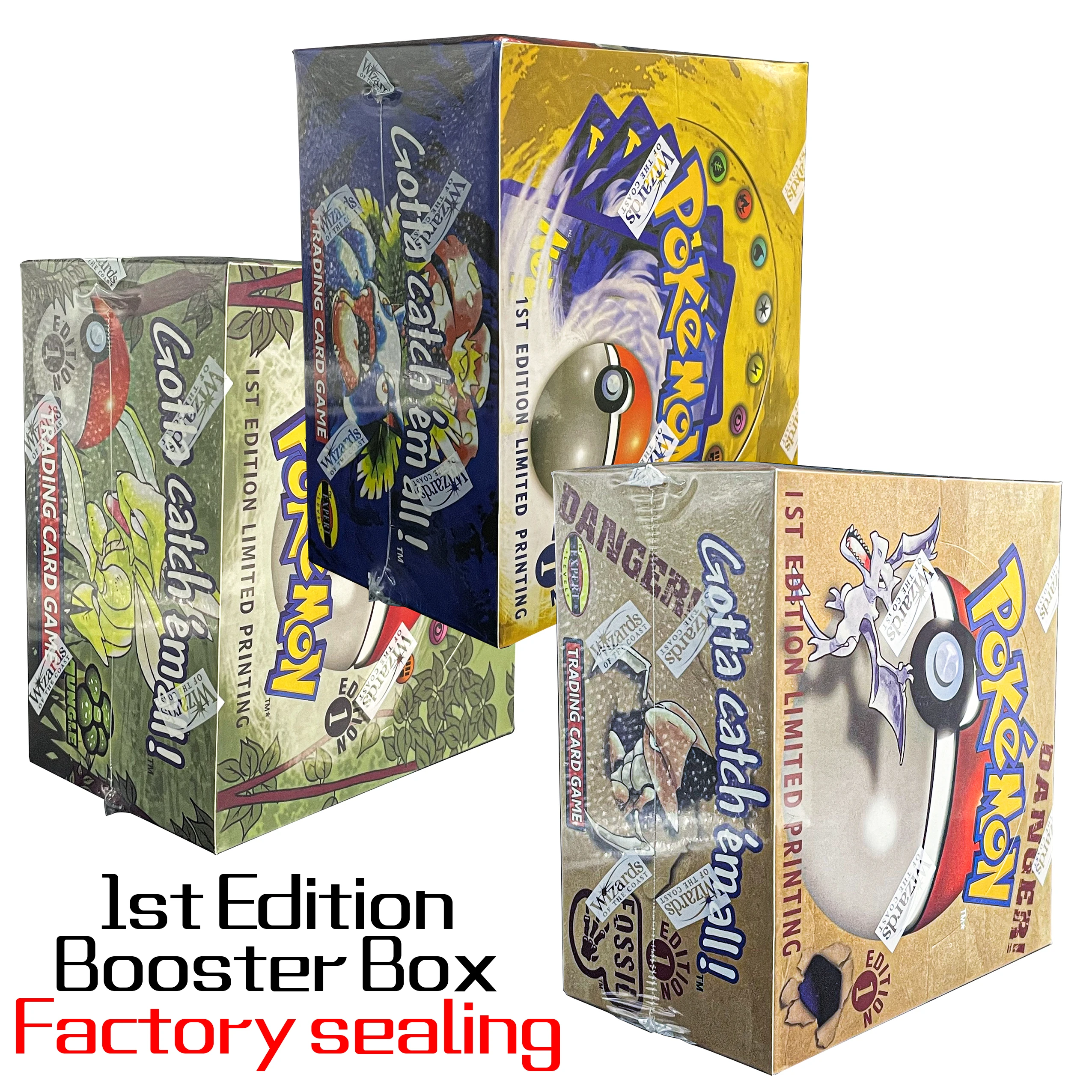 PKM Card BOOSTER BOX BS1|JUNGLE|FOOSSIL Sealed Box|Black Core Paper Collection Display/Japanese Animation/Gift Proxy TCG Cards