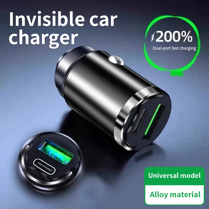 100W Car Charger Dual Port Super Fast Charging Adapter Quick Charge PD QC 3.0 For IPhone Samsung Xiaomi Huawei Car Adapter.