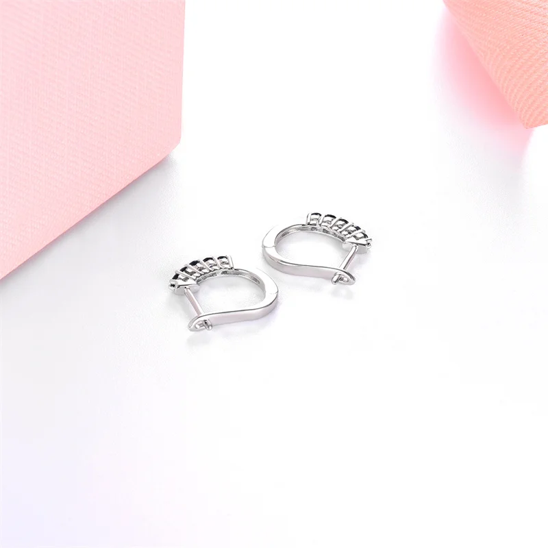 Natural Precious Blue Sapphire 925 Sterling Silver Earring for Women 0.4 Carats Genuine Gemstone Jewelry