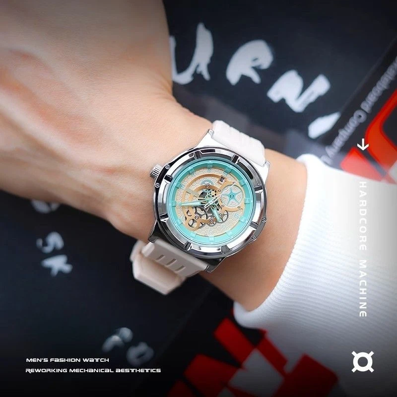 Miniso Genuine Boy's Trend Versatile Waterproof Luminous Watch, Student Sports Quartz Watch Hollow Couple