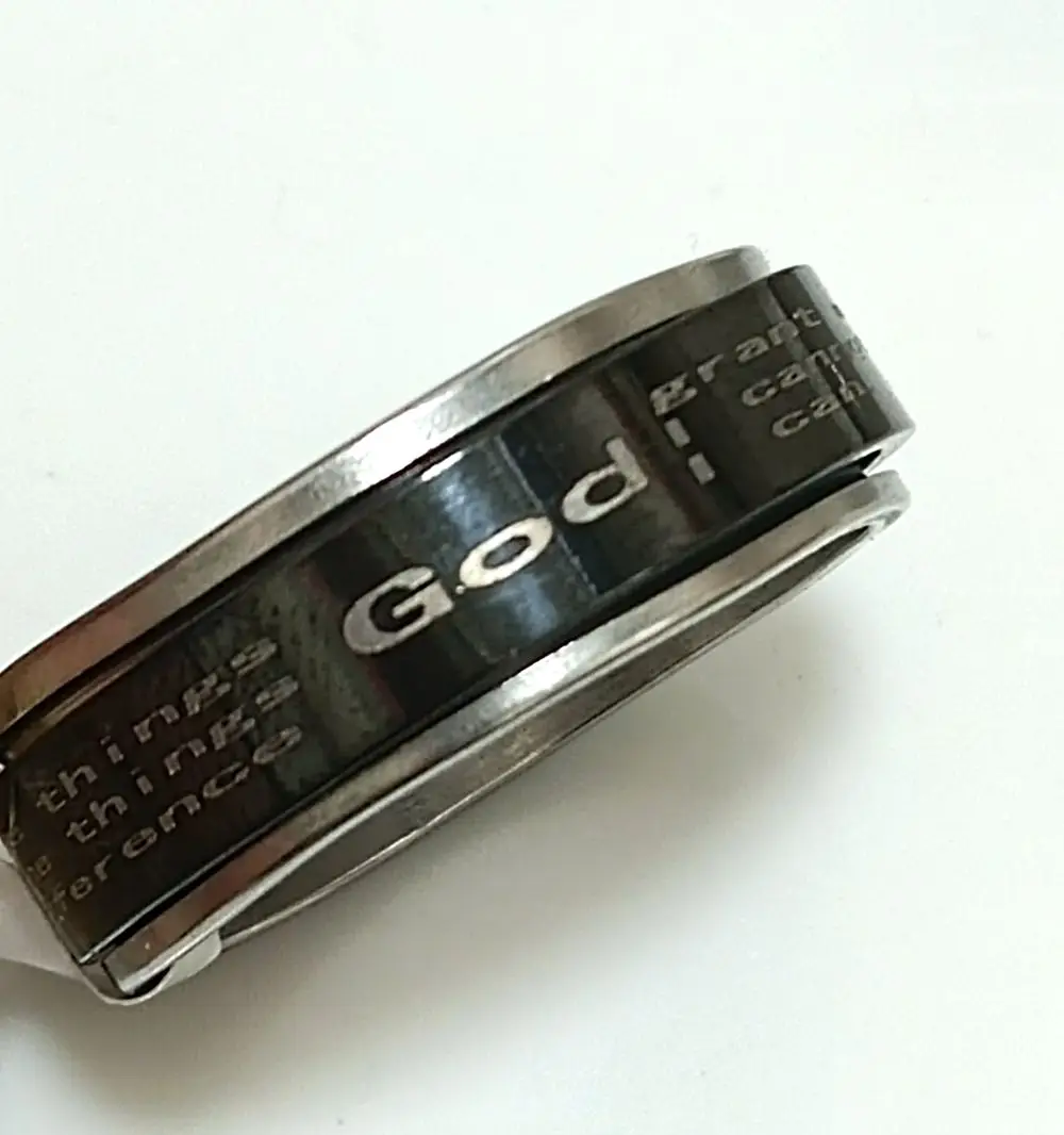6 teile/los Serenity Gebet Edelstahl Jesus Ring Religiöse Band Schmuck – Detail 5