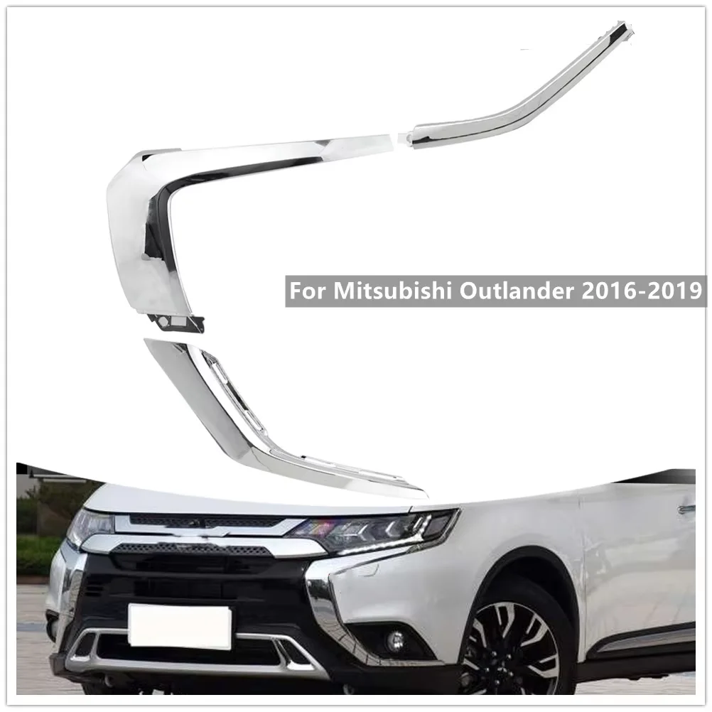 

Front Bumper Fog Light Chrome Molding Strip for Mitsubishi Outlander 2016 -2019 Fog Light Cover Trim Accessories Spare Parts