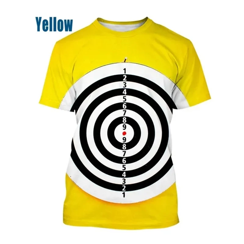 

New 3D Dart Board Pattern T-Shirt Darts Throw Game Graphic Tee T Shirts Funny Summer Hort Sleeve For Men Women Game Clothing Top