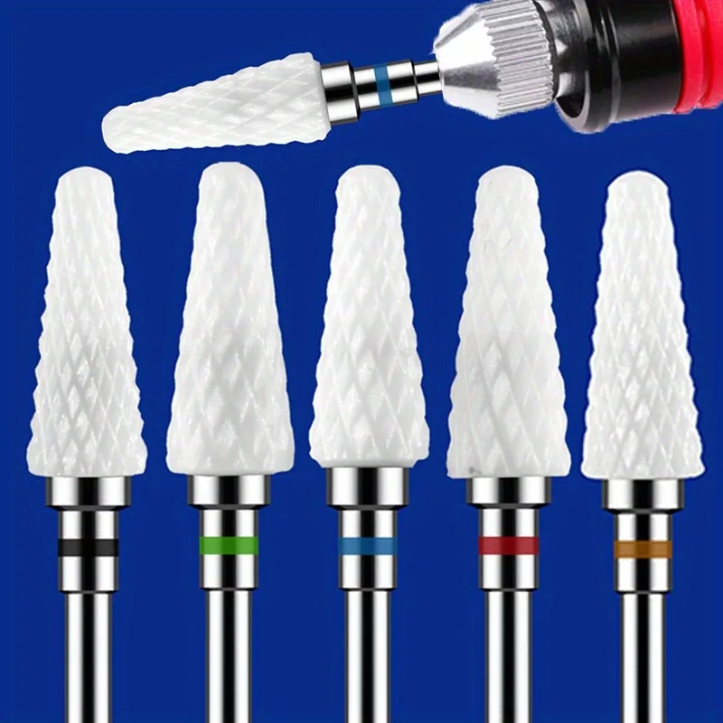 キット-1/2/4/5個入り セラミックネイルドリルビット ミリングカッター、電動マニキュアドリル ペディキュアミルビット、ジェルネイル除去用