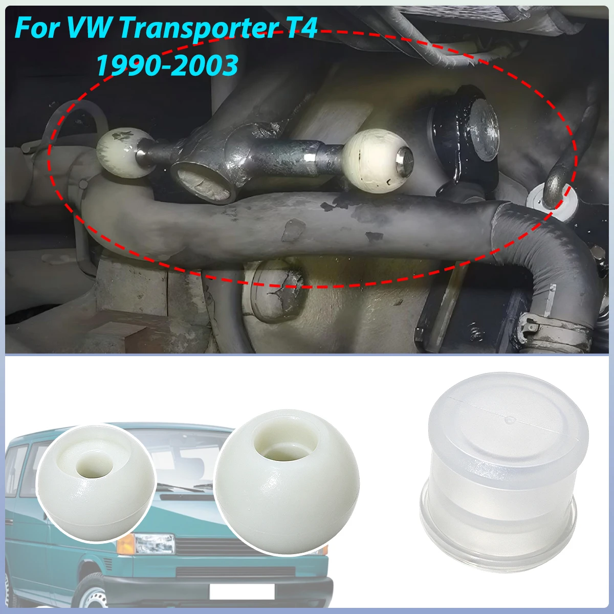 For VW Transporter T4 1990-2002 2003 Car Manual Gear Linkage Selector Bush Repair Kits Shift End Rod Replacement Parts 701711166