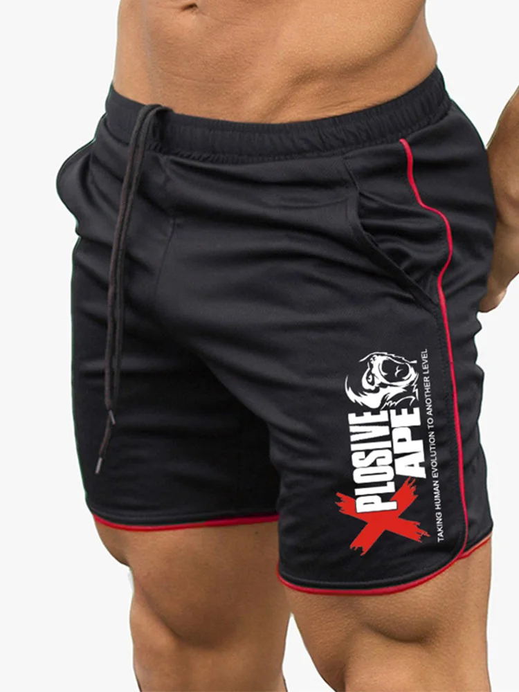 New Men Shorts Gym Fitnes Loose Shorts Running Sports Basketball Shorts Summer Quick-dry Short Pants Male Casual Beach Shorts