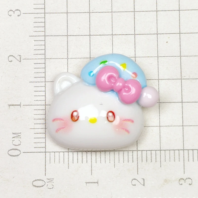 10Pcs Cartoon Resin Cute Cartoon Animal Kitten, rabbit, puppy Hairpin Pendant Scrapbook Craft Diy Miniature Ornament Accessories