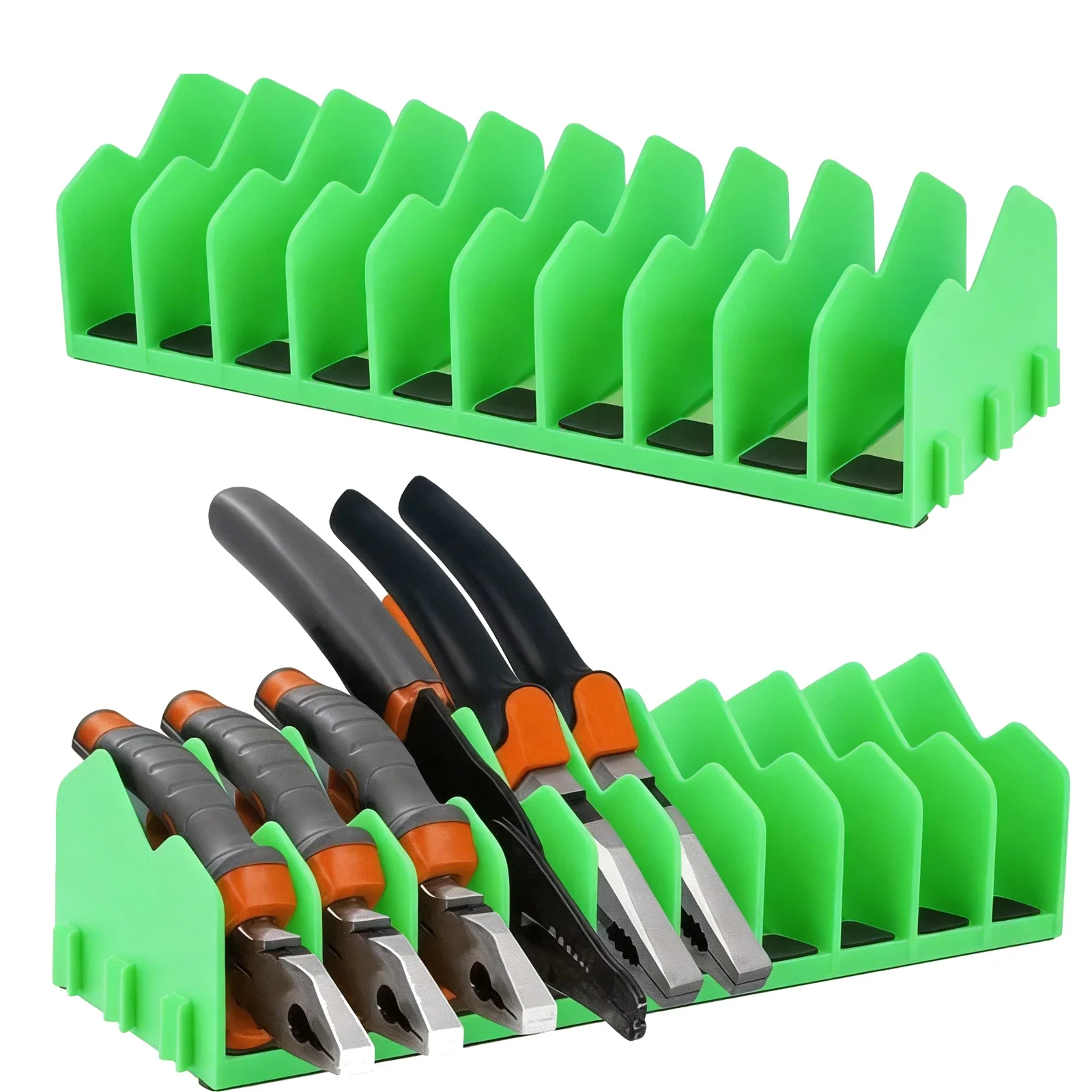 2/1Pcs Plier Organizer Rack 10-Slot Tool Organizer  with Non-Slip Rubber Base Tool Drawer Toolbox Storage Workshop Accessory