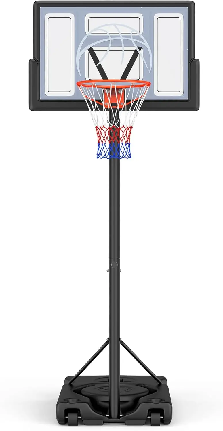 Basketball Hoop Outdoor 10ft Adjustable, Portable Basketball Hoop Goal System for Kids Youth and Adults in Backyard/Driveway