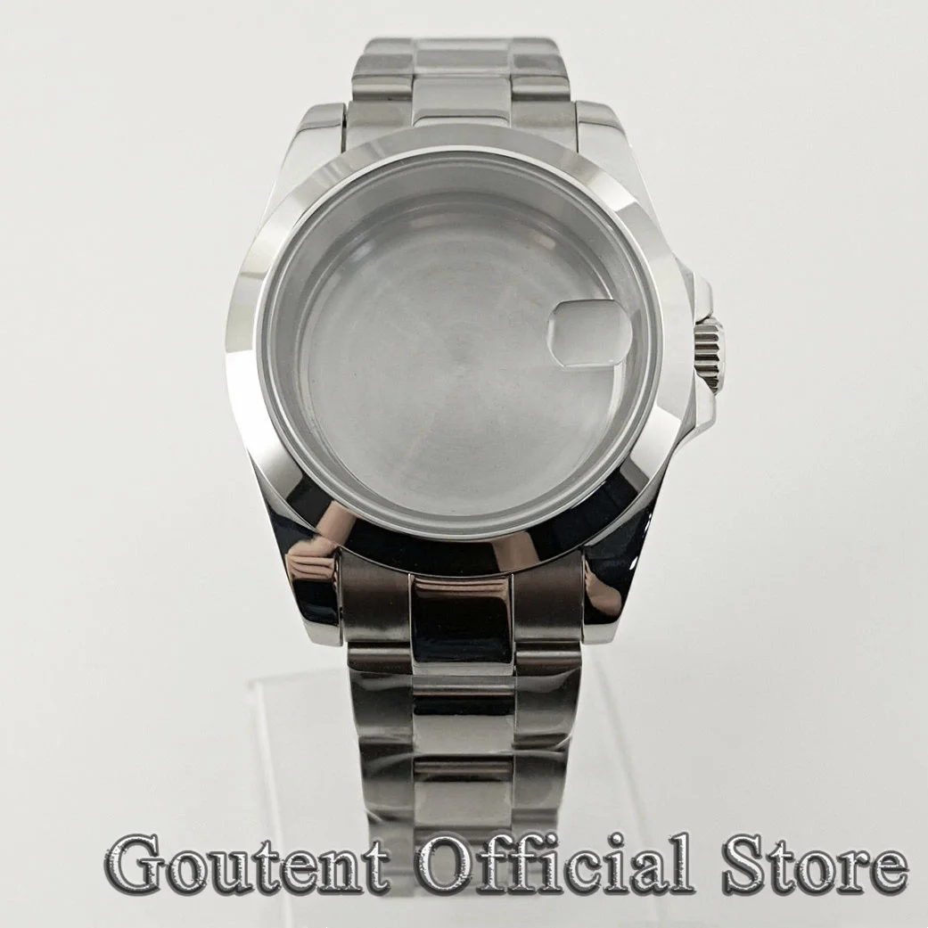 Imagem -02 - Goutent 36 39 mm Caixa de Relógio Masculino Prata Cristal Safira Ajuste Nh34 Nh35 Nh36 Eta 2824 Pt5000 Movimento Automático