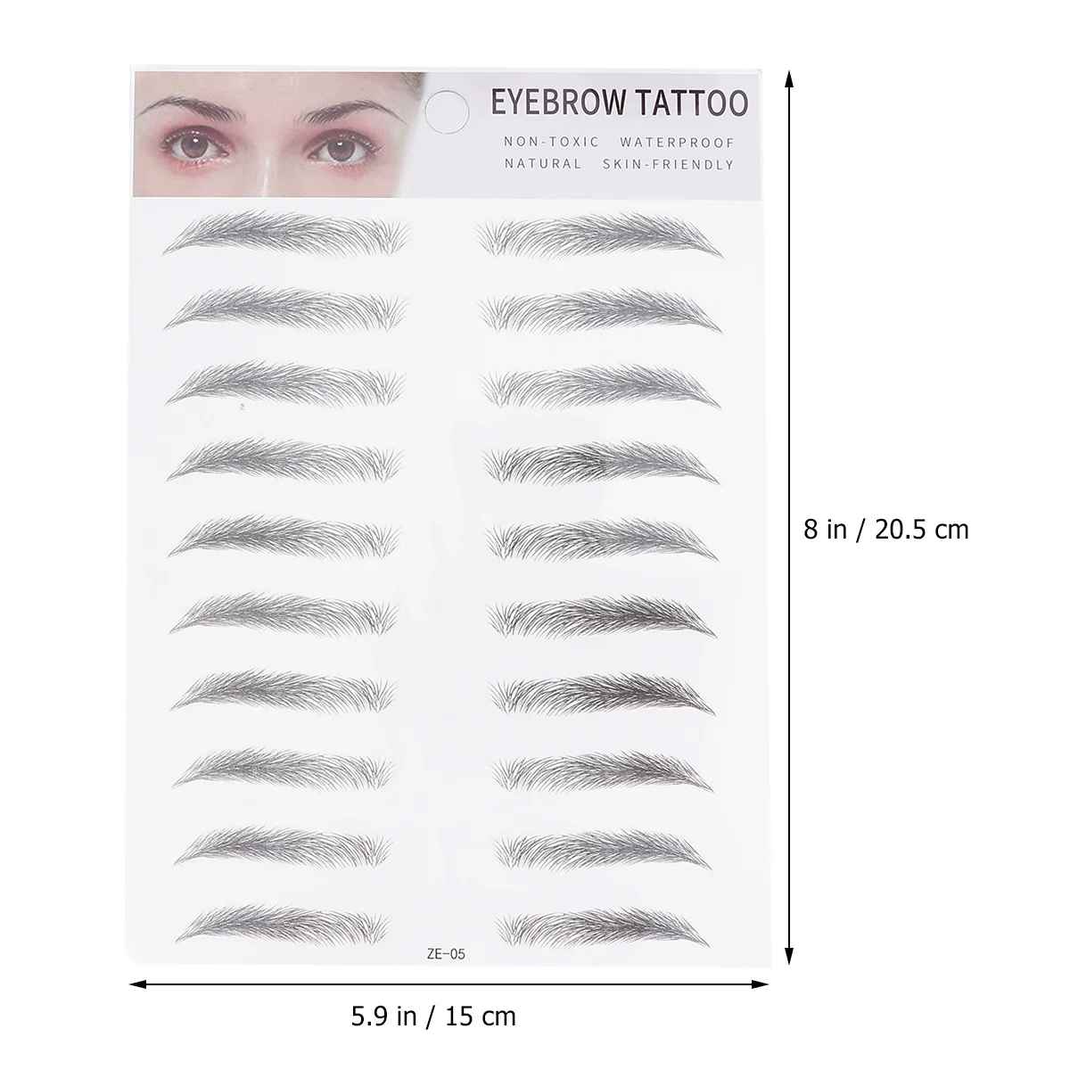 2Pcs Eyebrow Stickers Hair-Like Transfer Tool for Men Women Type 5 Black Easy Apply Full Natural Look Lasts Days