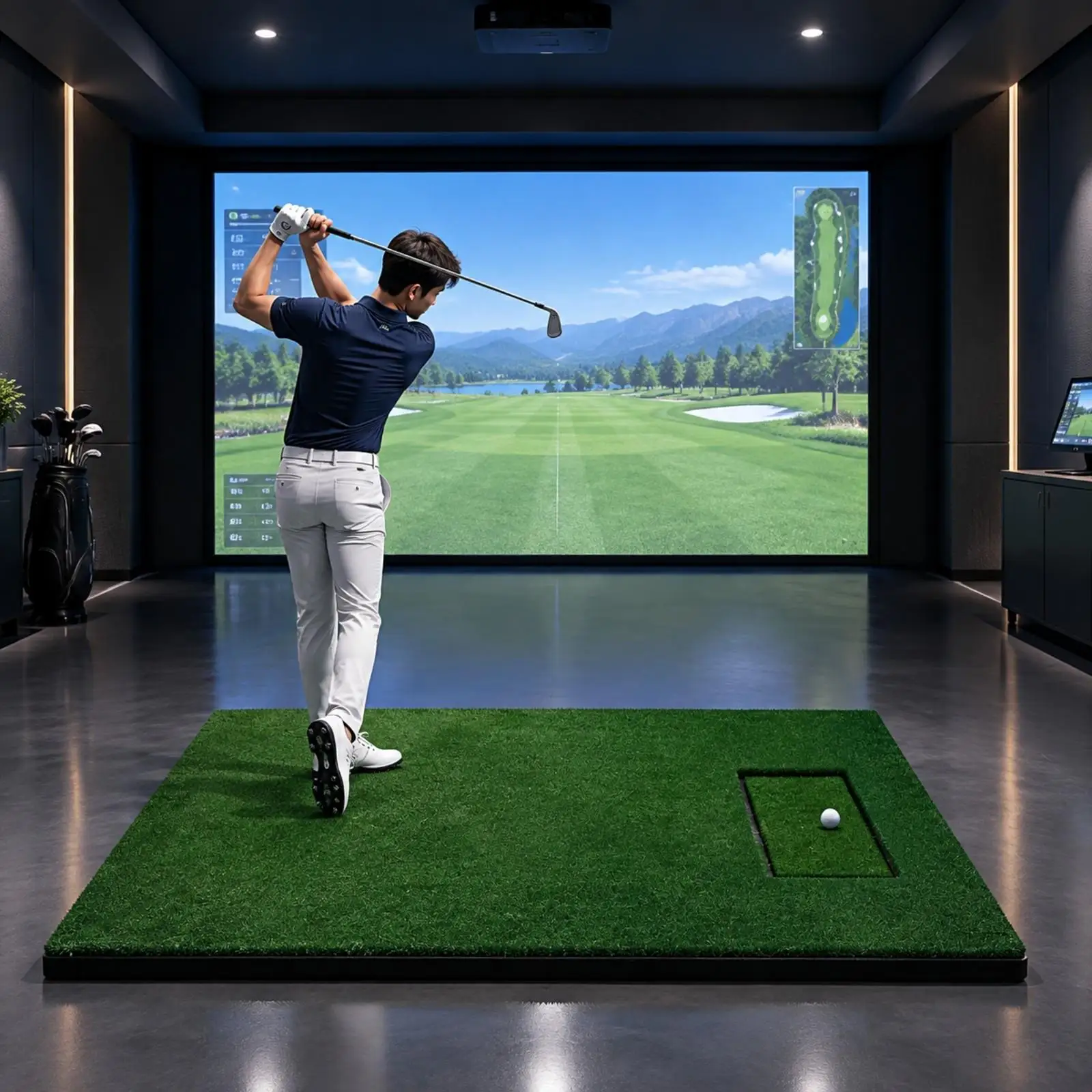 Portable Golf Chipping Mat with Tee Nylon Grass Surface EVA Foam Backing for Backyard Swing Practice