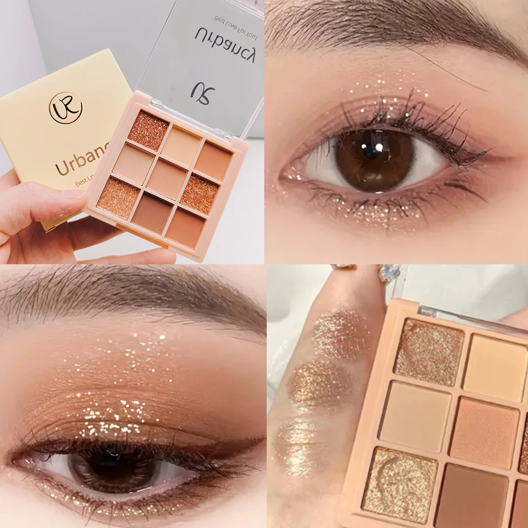 لوحة ظلال عيون فاخرة مكونة من 9 ألوان - تأثير مخملي غير لامع ولامع، متين مقاوم للماء، توت، بني وألوان عارية