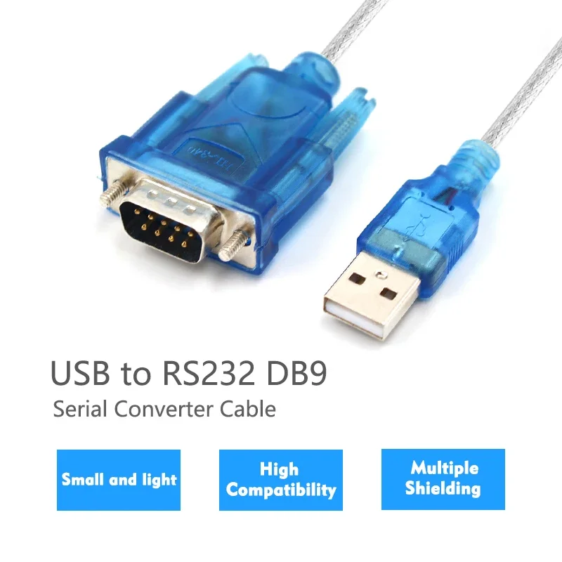 Кабель-конвертер USB в RS232 DB9, последовательный 9-контактный COM-порт, адаптер «папа», поддержка Win 10/8/7