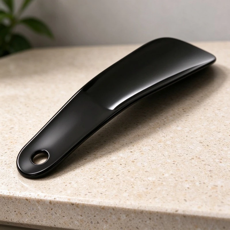 Professional Flexible Sturdy Plastic Shoe Horn Spoon  Lifter Horns 16cm Black Shoehorn Spoon Shape Insert
