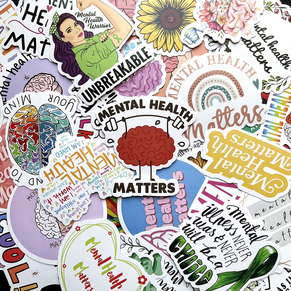 10/50pcs Mental Health Awareness Stickers for Motorcycle Notebook Computer Car Children's Toy Decal Refrigerator Lable Sticker