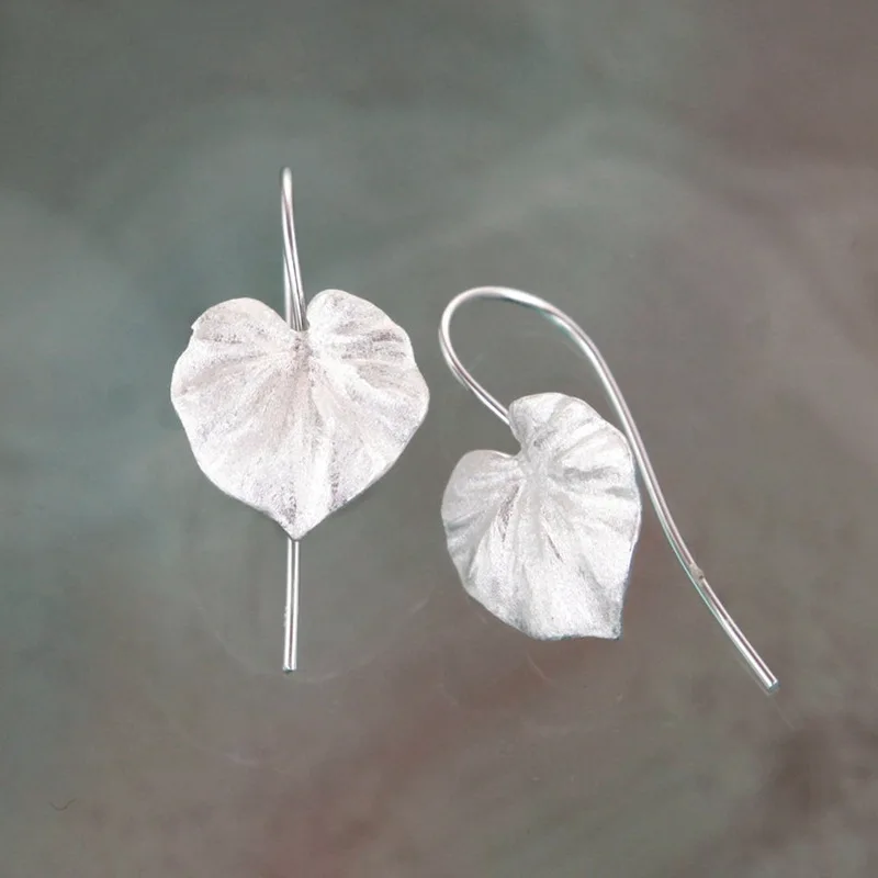 Golden Color Leaf Shape Ear Hook Personality Simple