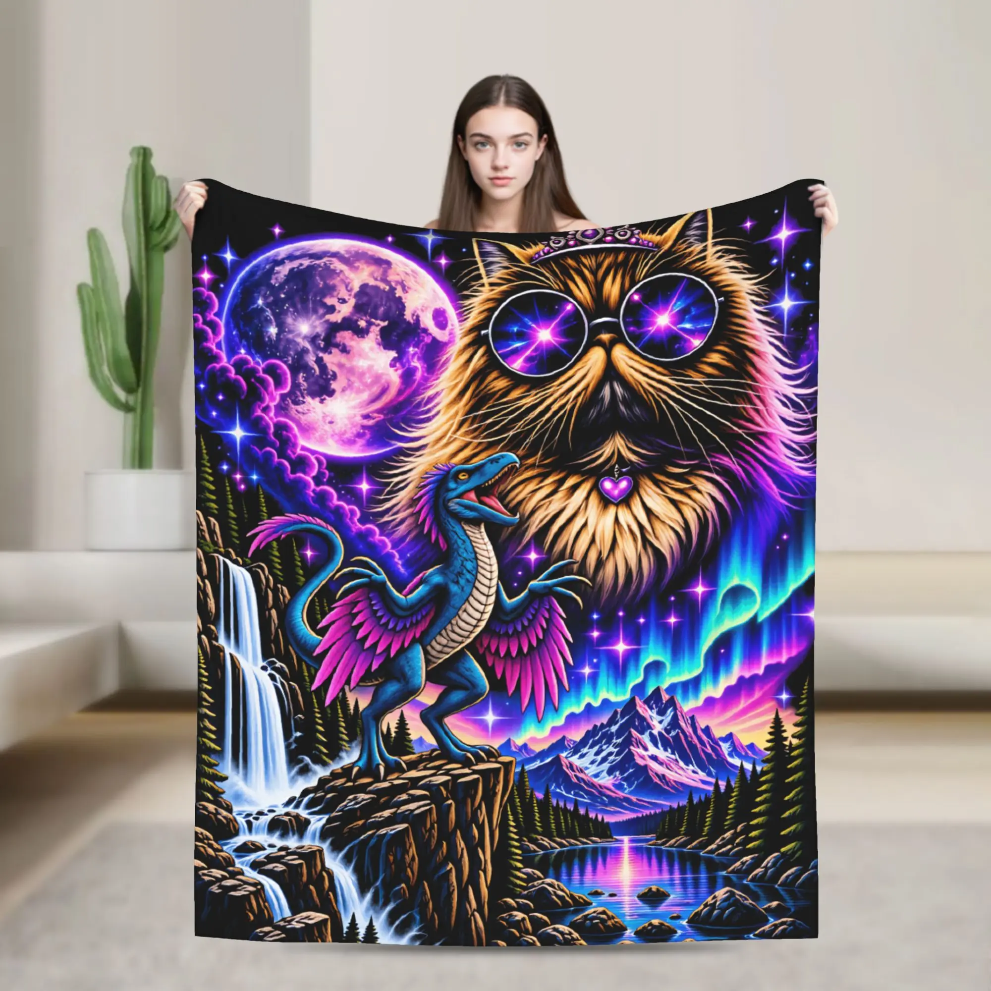 Vintage Princess Donut And Mongo Dungeon Crawler Carl Soft Blankets For Couch Bed  Novelty Throw Blanket Car Flannel Bedspread