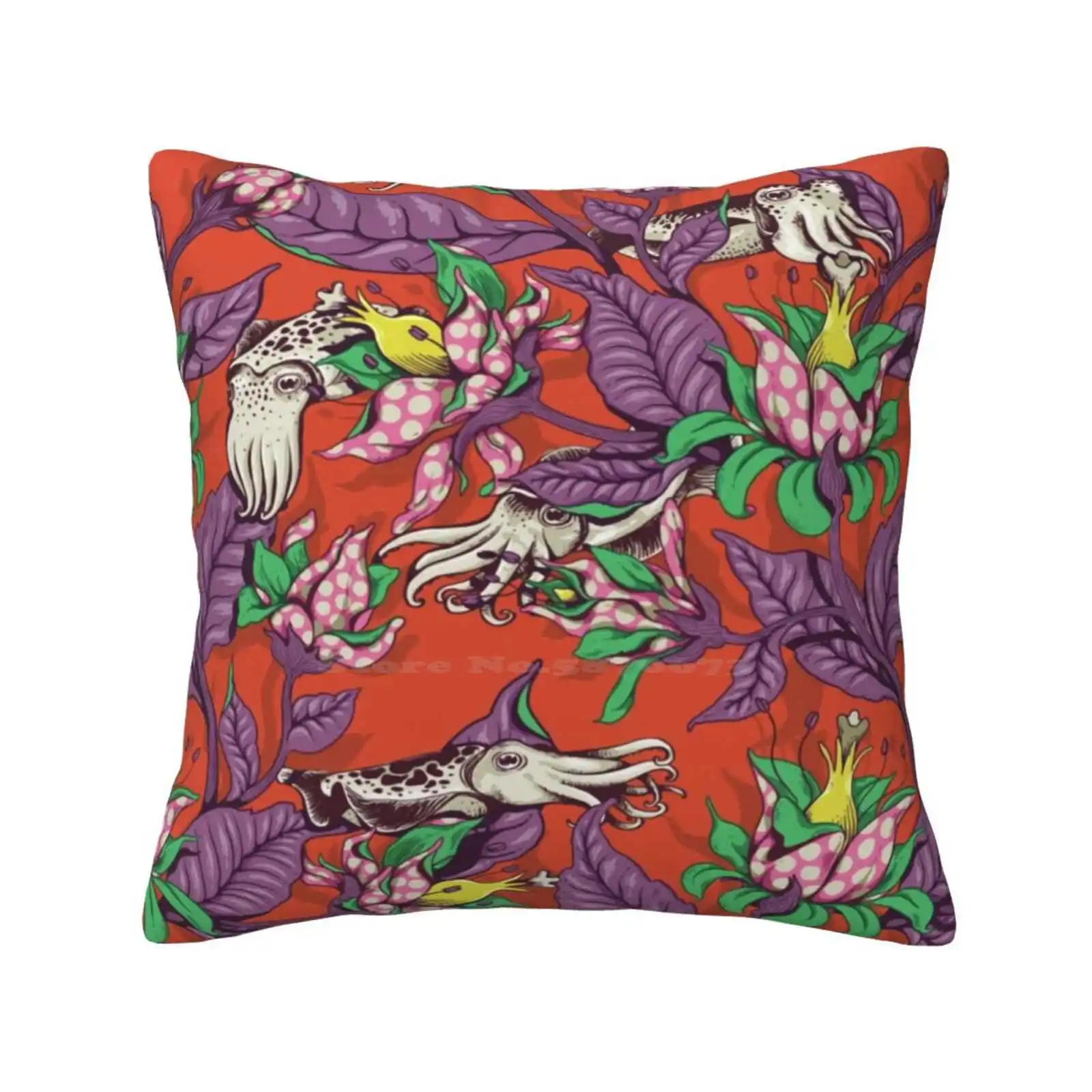 The Sea Garden-Retro Pop Home Sofa Car Waist Throw Pillowcase Floral Flower Polka Dot Cute Red Bright Green Purple Pretty