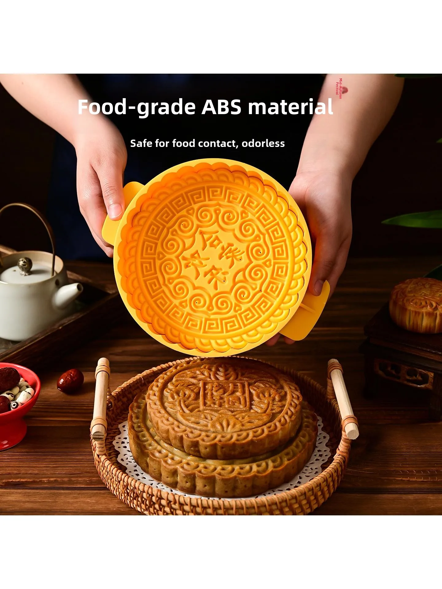 New Style Hand Pressed Guangdong Mooncake Mold 500g Home Use Chinese Style Baking Pastry Tool One Pound Mooncake Cutter
