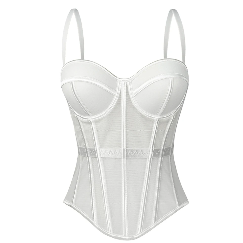 Becirzet Elegantes Formgebendes Sexy Spitzenkorsett Damen-Bustier Taillentrainer Schlankes Crop-Top Körperformer Mehrfarbiger Fischgräten-BH – Detail 19