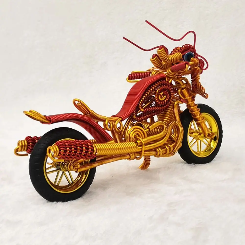 

Алюминиевая проволока, плетеная мотоциклетная скульптура, статуя ручной работы, алюминиевая проволока, модель мотоцикла, орнамент, поделки, дракон, мотоцикл, сделай сам