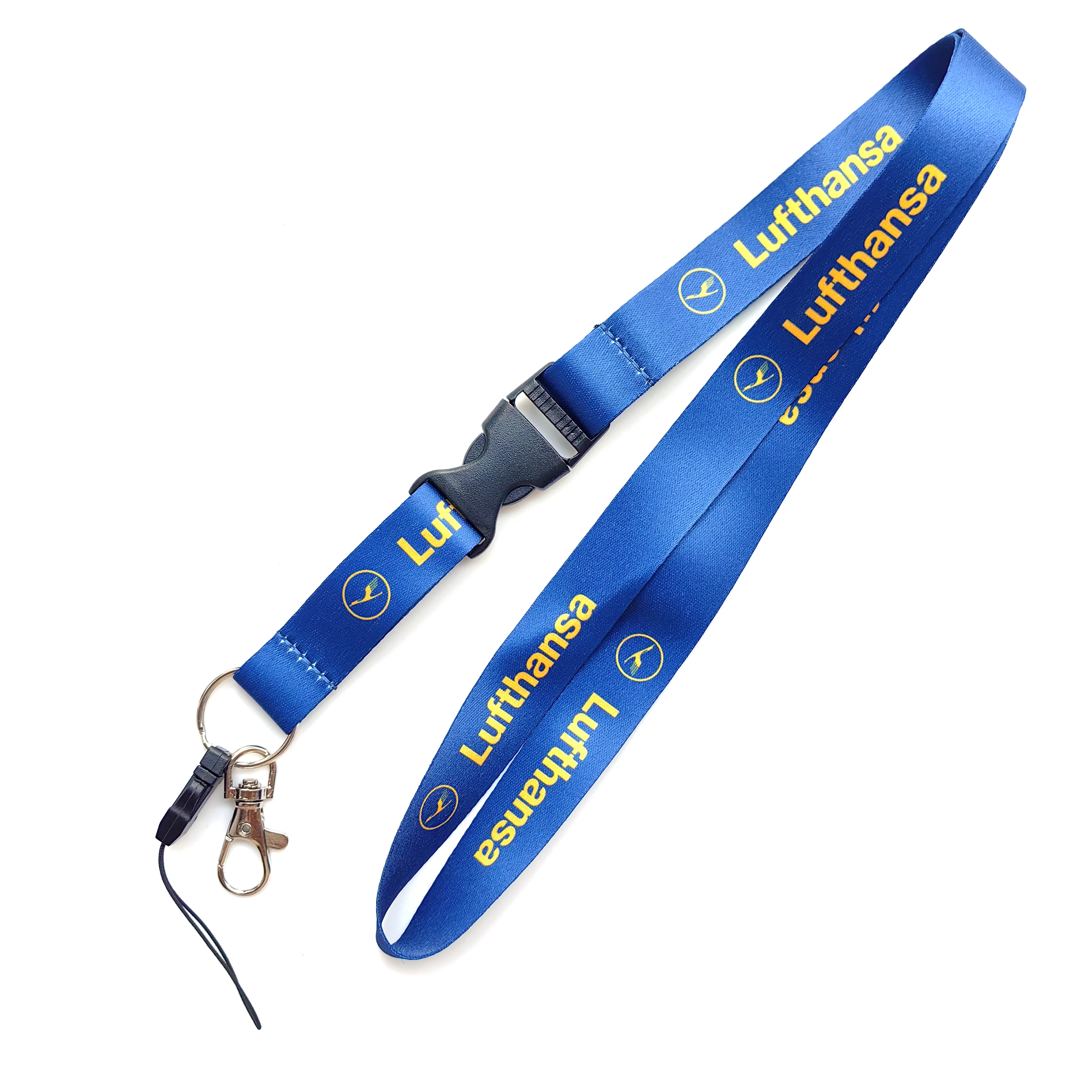 1PC Blue Lufthansa Clasp Lanyard Fashion Trinket Christmas Gift Lanyard For ID Card Lanyard