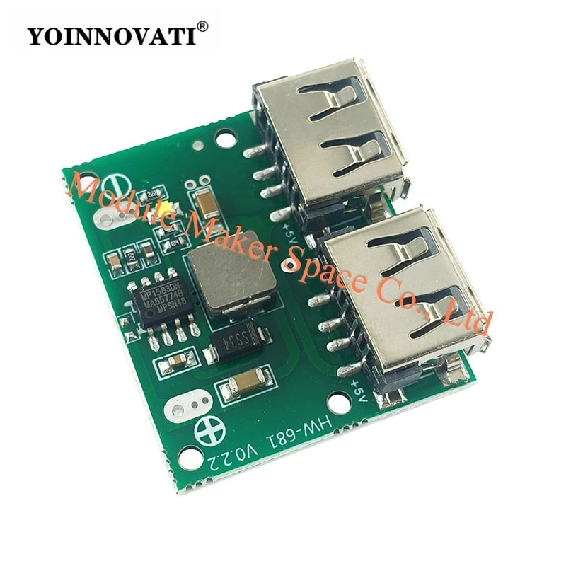 HW-681 9V 12V 24V to 5V 3A DC-DC Step Down Charger Power Module Dual USB Output Buck Voltage Board Car Charge Regulator 6-26V