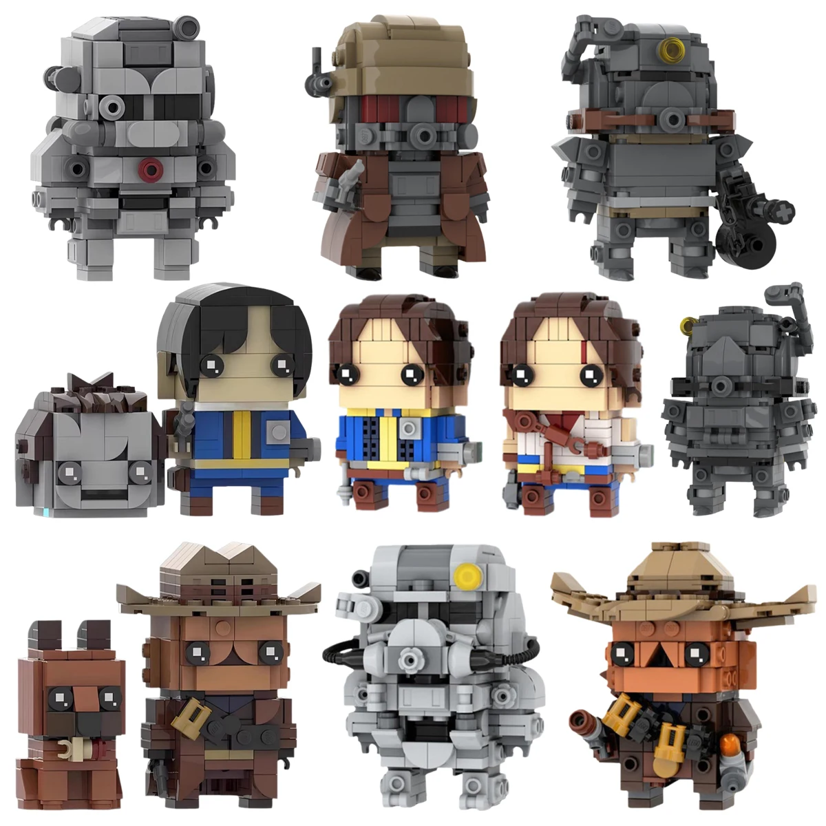 MOC Klassisches TV-Modell mit Nuklearexplosionsszene, Stereoskopisches Modell, Spielzeug-Actionfigur, T-60 Panzer-Power-Puppe, Bausteine, Kinderspielzeug, Geschenk – Detail 1