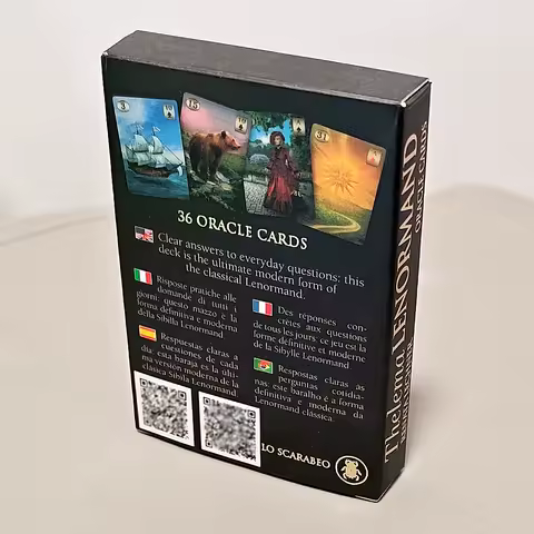 Double-embossed Cardstock 9*6cm Thelema Lenormand Oracle Deck 36 Esoteric Divination Cards for Daily Guidance