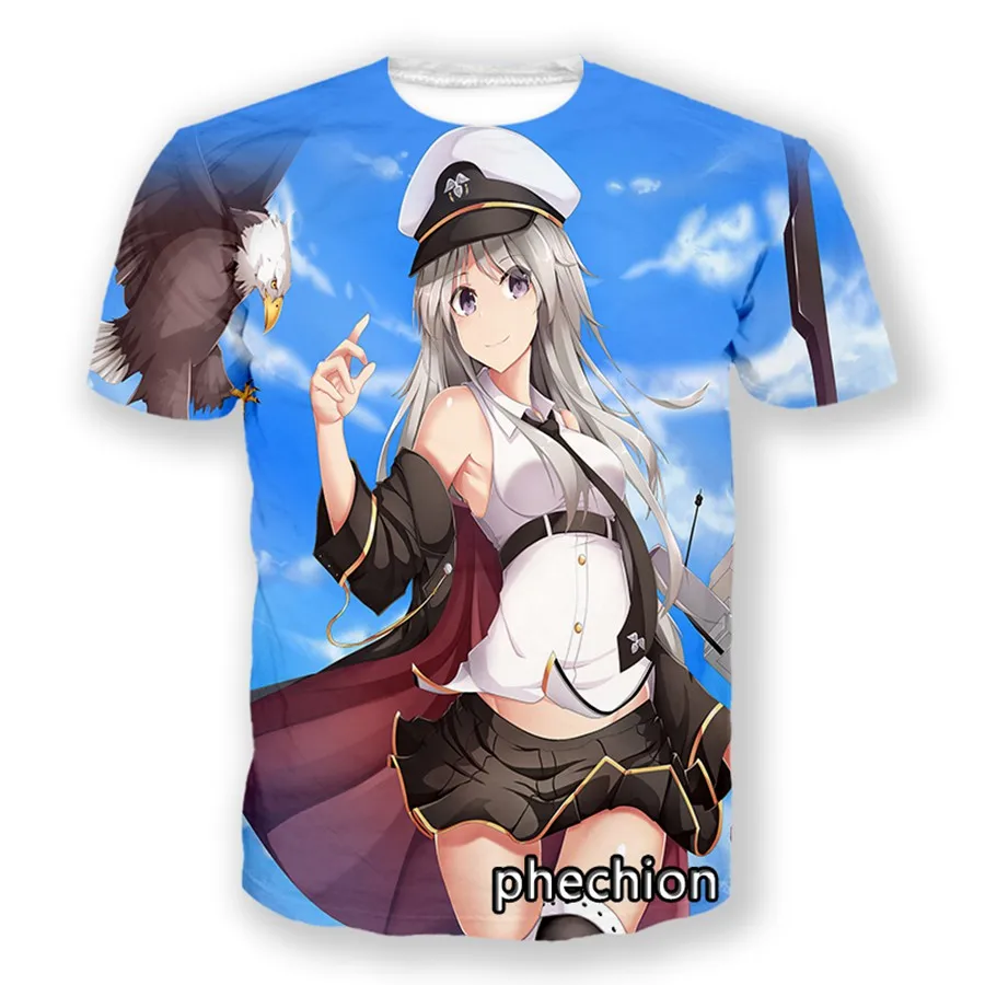 phechion New Fashion Men/Women Azur Lane 3D Print Short Sleeve T-Shirt Casual Hip Hop Summer T Shirt Tops S132