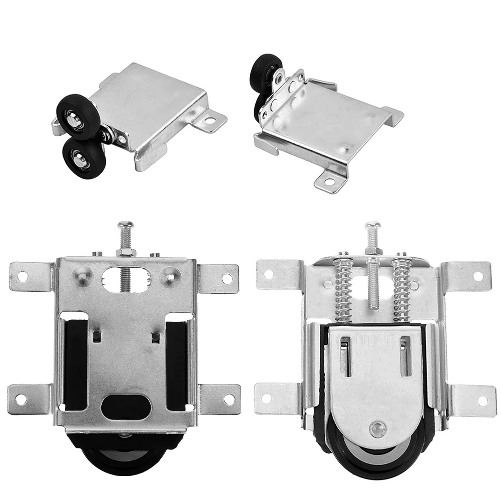 2Pair Iron Alloy Sliding Door Caster Adjustable Sliding Cabinets Door Replacement Roller Pulley For Furniture Closets Wardrobe view 4