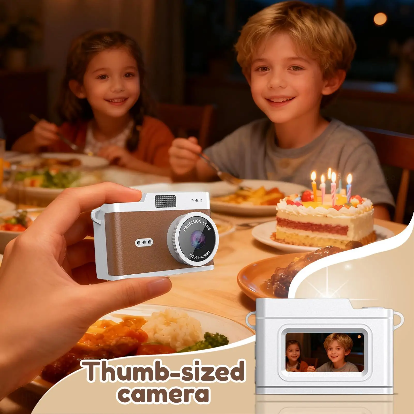 كاميرا صغيرة محمولة 3 مرشحات كاميرا فيديو مدمجة عتيقة للمبتدئين البالغين والأطفال والأولاد والبنات أثناء السفر لالتقاط الصور #4