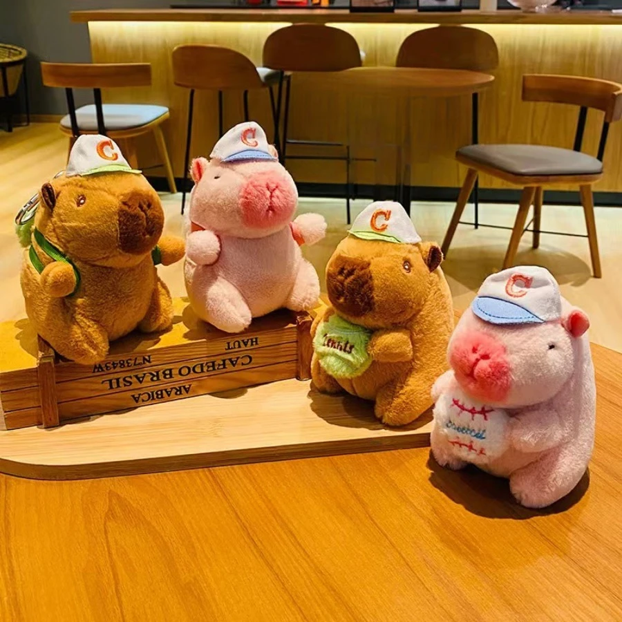 Cute Capybara Pendant Plush Toy Doll Bag Hanging Ornaments Cute Capibala Keychain Desktop Doll Ornaments Car Pendant